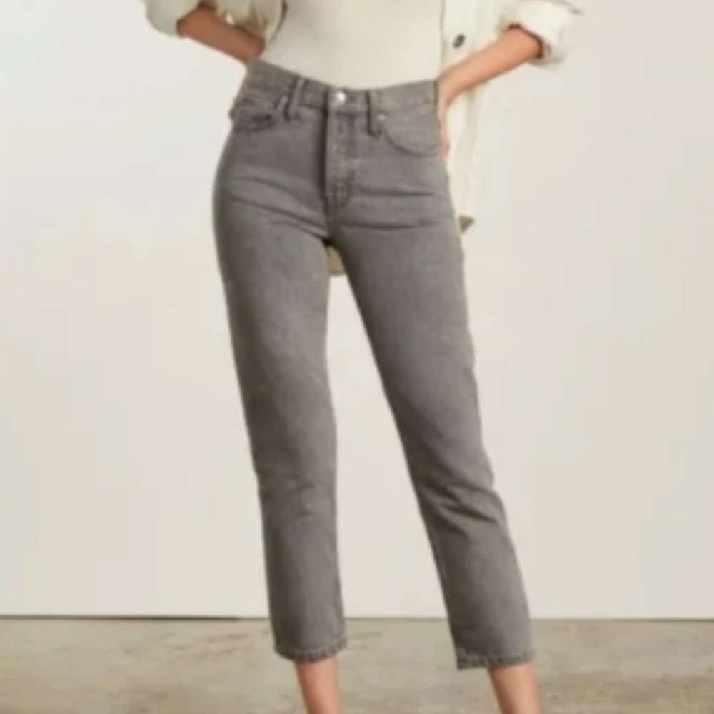 Everlane Gray The 90's Cheeky Grunge Boho High Rise Crop Denim Jeans Size 26